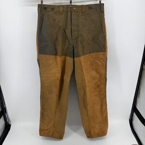 Filson Double Hunting Pants Waxed Cotton Canvas Olive Tan Mens USA Made